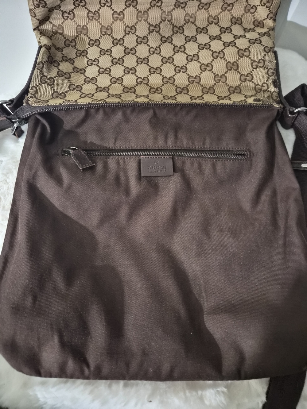 PROJECT... Gucci Beige/Brown Monogram Crossbody Bag - Picture 14 of 16
